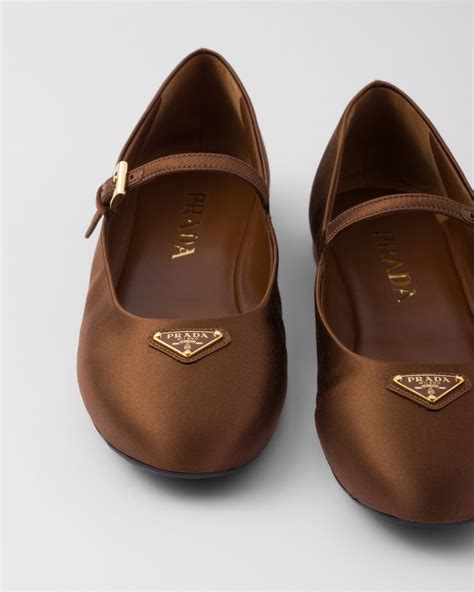 Tobacco Satin Ballerinas 